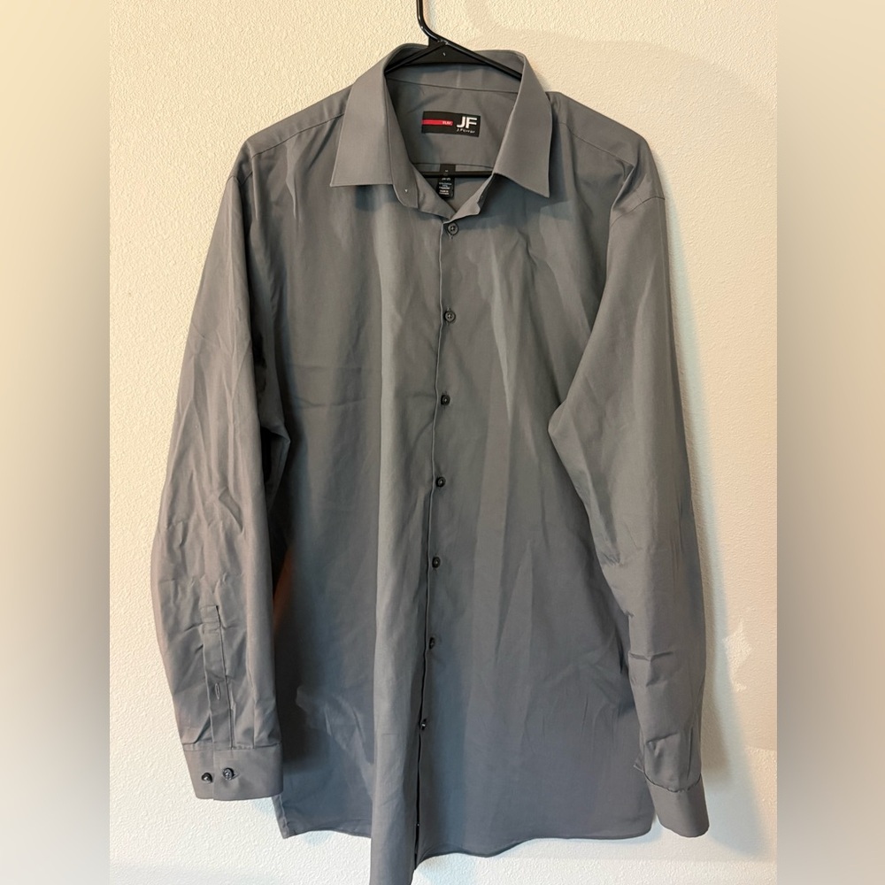 JF J.Ferrar Gray Dress Shirt